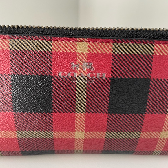 Coach Plaid Medium Zip Wallet - Picture 7 of 9